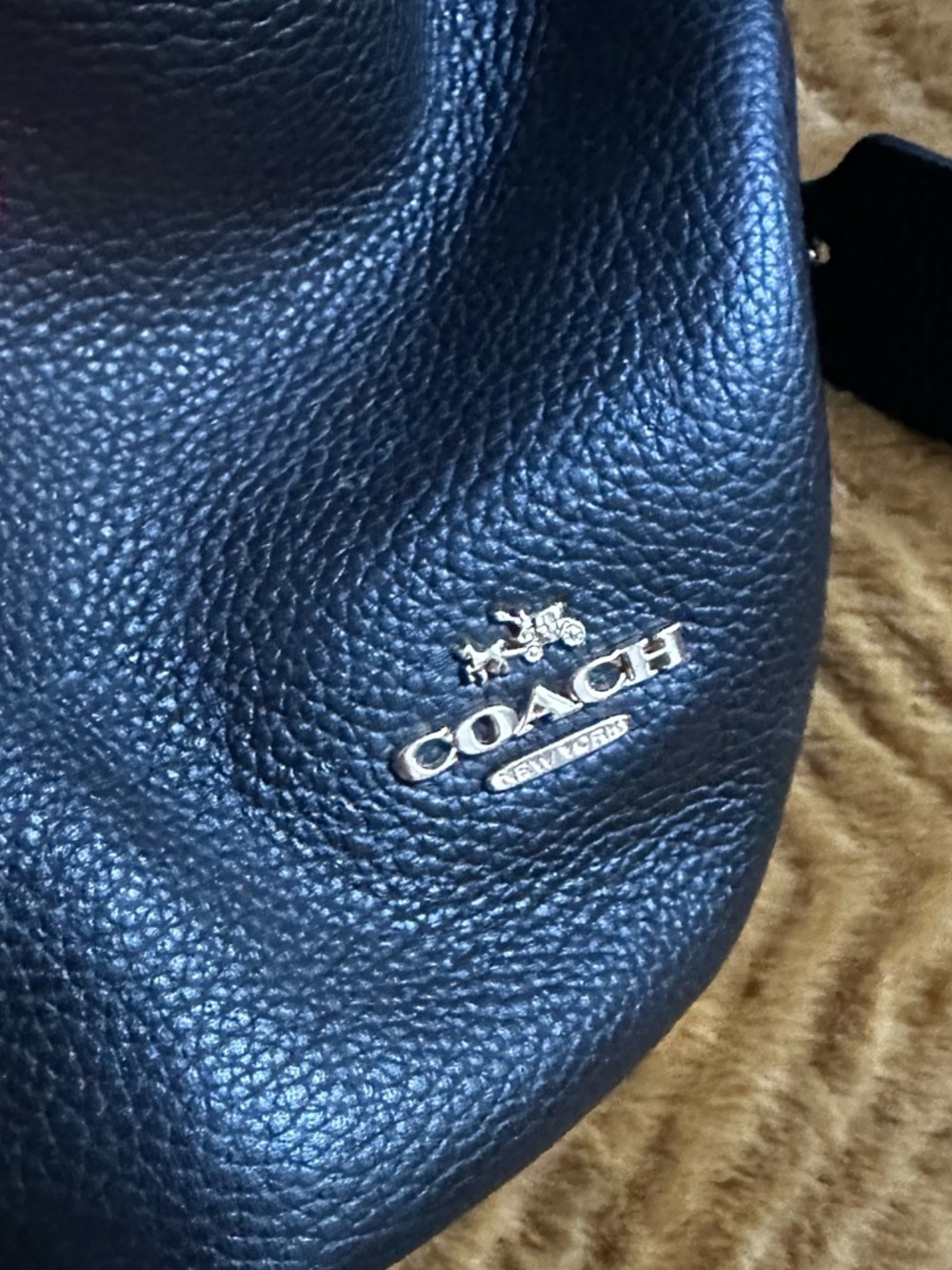 Coach Black Pebbled Leather Backpack with Gold Hardware - Picture 2 of 7